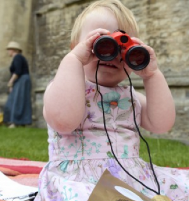 Red binoculars